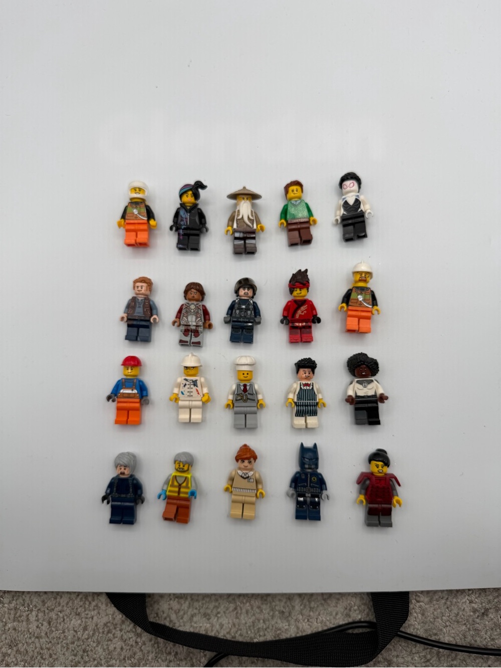 Lego Minifigure Lot with Orange, Black, White, Red and Blue Accents